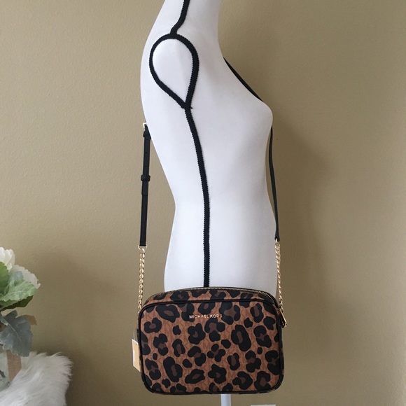 Last 1✨Michael Kors jet se Large leopard Crossbody - Picture 7 of 8